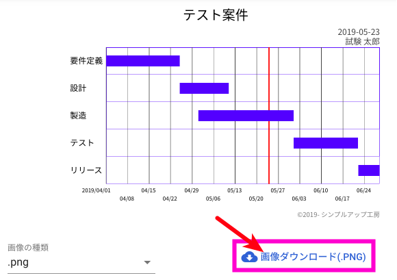 工程表のガントチャートを手軽に作れるwebアプリ シンプルアップ工房